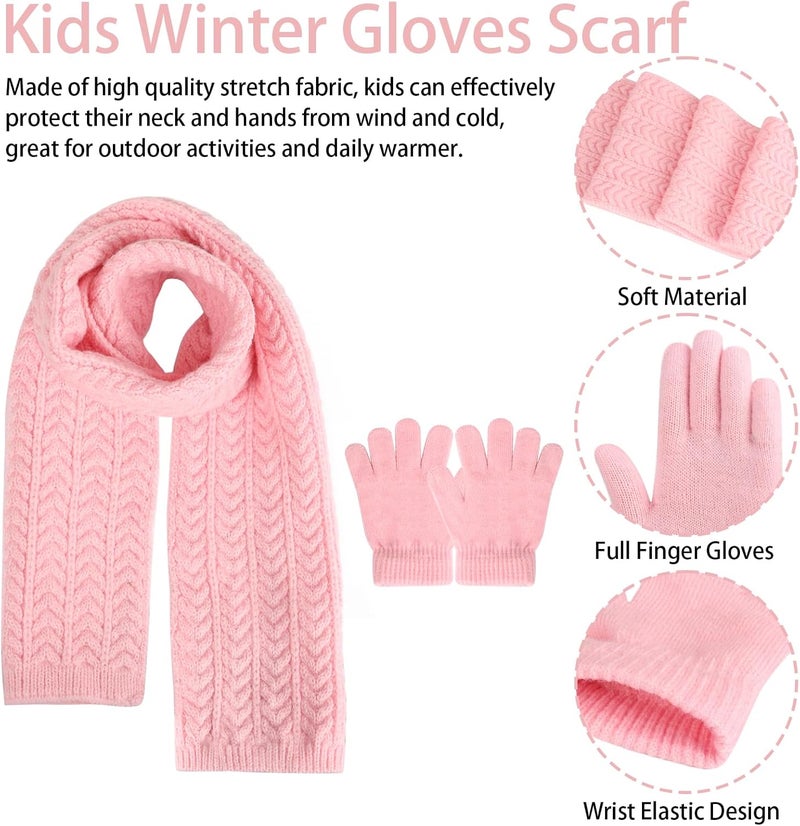Chinyuti Kids Winter Beanie Hat Scarf Gloves Set, Toddler Winter Cap Knit Neck Warmer Gaiter Mittens for Children 2-8 - Image 3